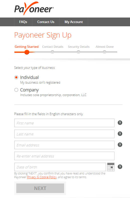 open a Payoneer Account